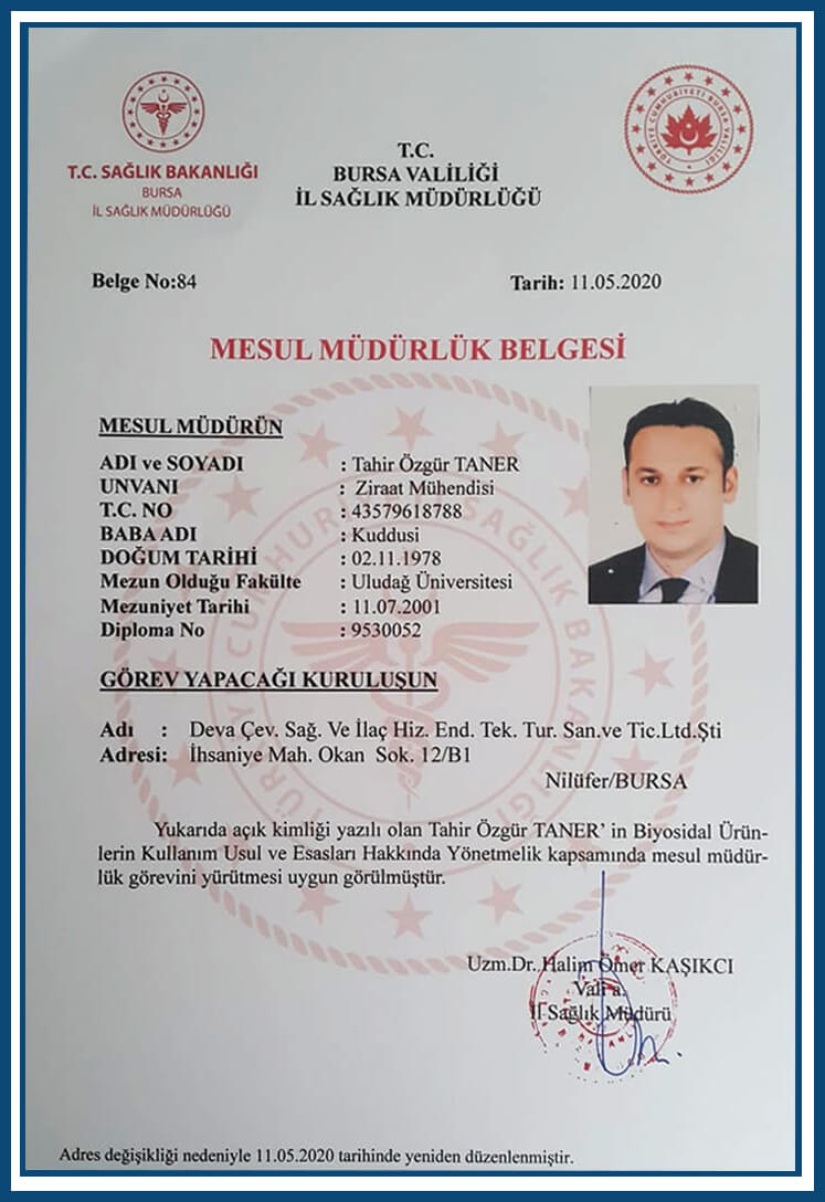 Mesul Müdürlük Belgesi Mesul Müdürlük Belgesi
